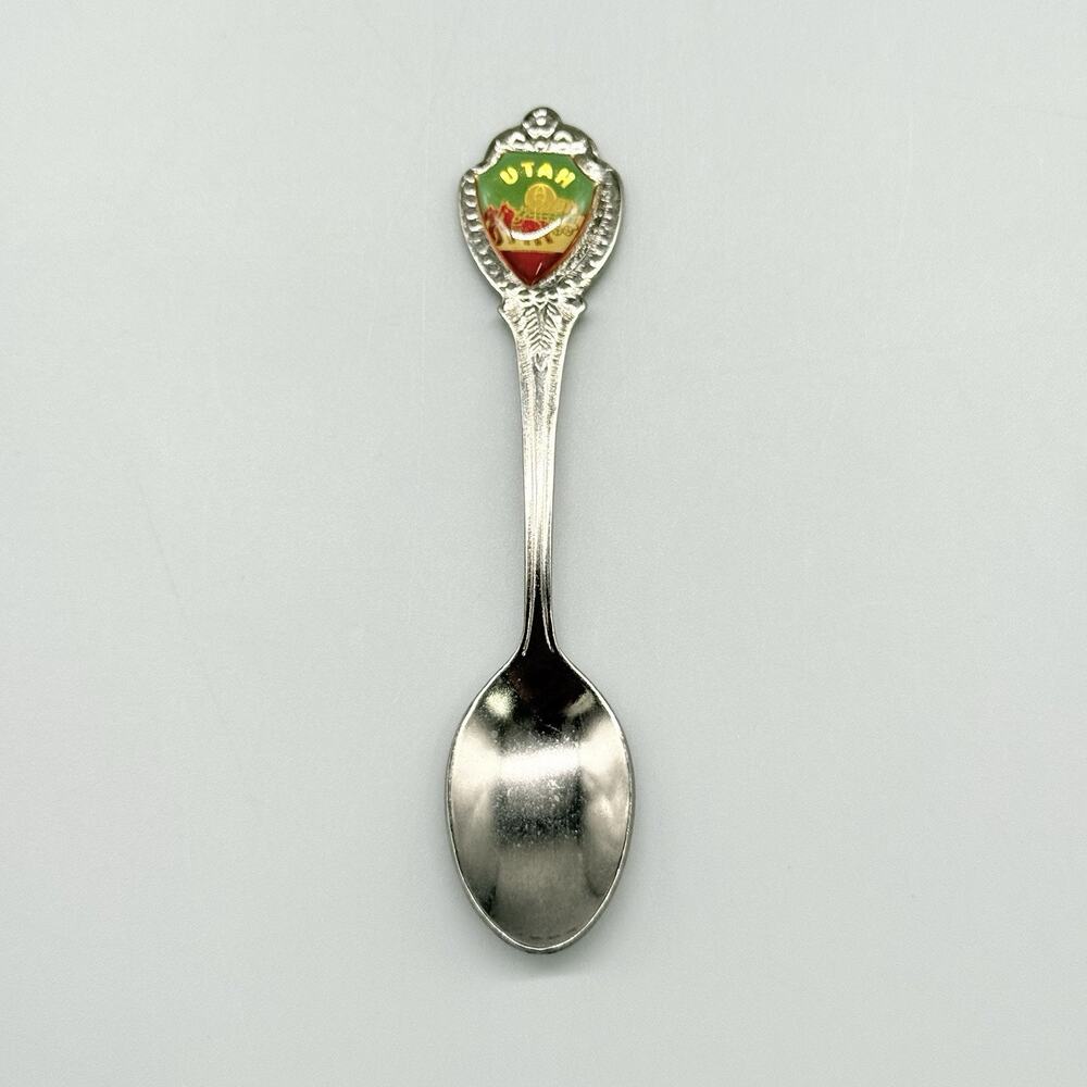 Utah Enamel Silver Japan Vintage Souvenir Spoon 3.5"